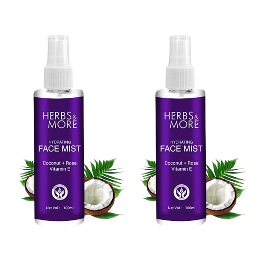 HERBS & MORE Face Mist | Hydrating & Refreshing Facial Spray | Moisturizing, Toning & Revitalizing | Soothes Skin & Enhances Glow | Suitable for All Skin Types, 100ml, Pack 2
