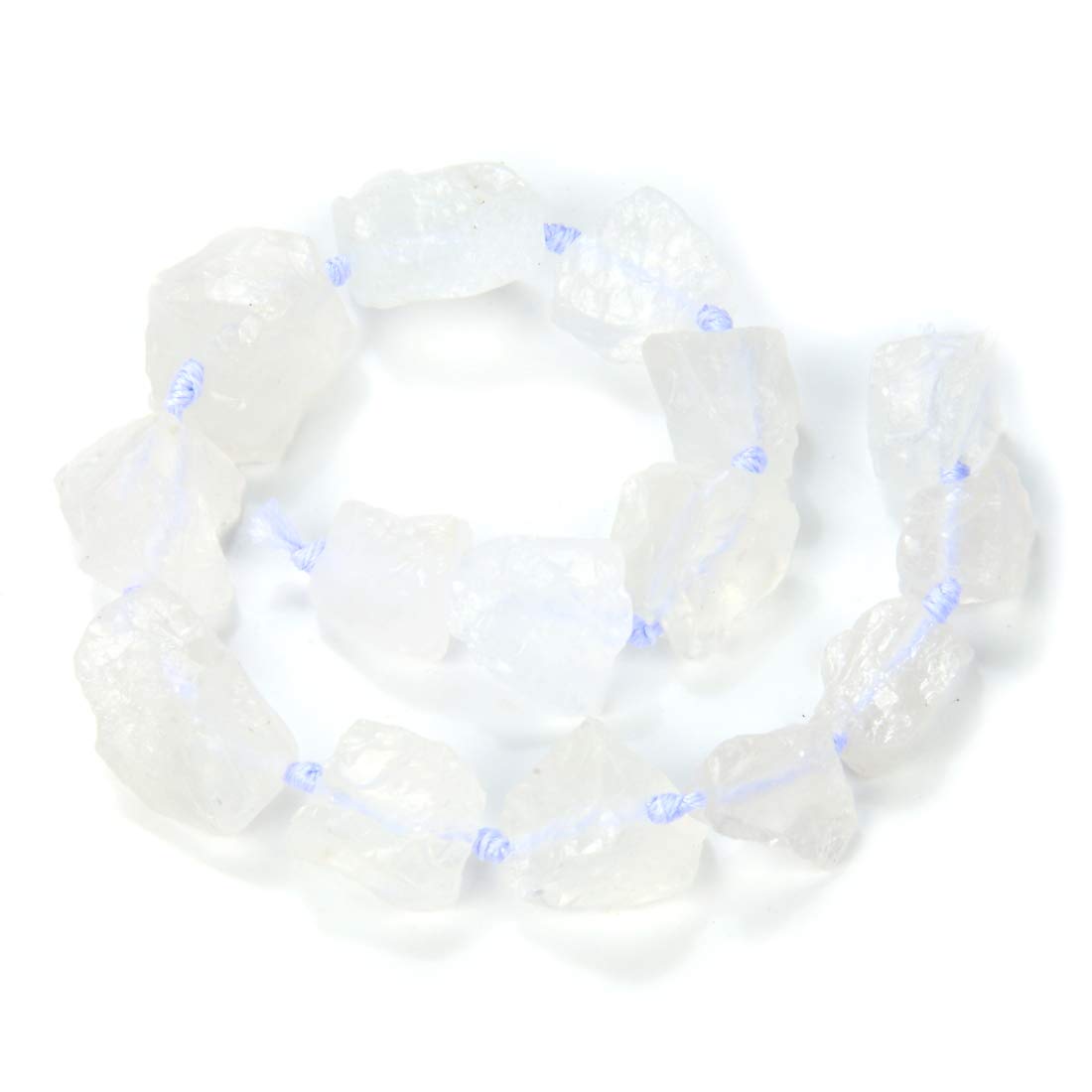 2 Strands Adabele Natural Raw Clear Crystal White Quartz Nugget Rough Gems Stone (30 Inch Total) Chakras Healing Gemstone Loose Beads GA-C1 White Quartz/Clear Crystal 2