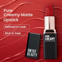 Swiss Beauty Pure Creamy Lipstick 01-Dare to Bare (Matte)