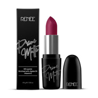 RENEE Prime Matte Lipstick - Mulberry Wine, Lightweight & Long-Lasting Formula, Creamy Matte Finish, One Swipe Application, Non-Drying, Vitamin E Infused, 4.5Gm