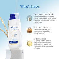 Softsens Naturally Soft Skin Body Lotion With Hydrating Milk Creme & Oats Extract | 48H Moisturization | Parabens, Sulfates, SLS, SLES Free 200mlx2 | Pack of 2