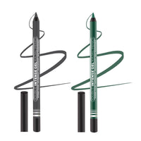 Seven Seas Double Intense Non Transfer Gel Kajal 24hr Stay Water Proof, Smudge Proof Longlasting Formula (Green, Black_Combo2) (1.5g each)