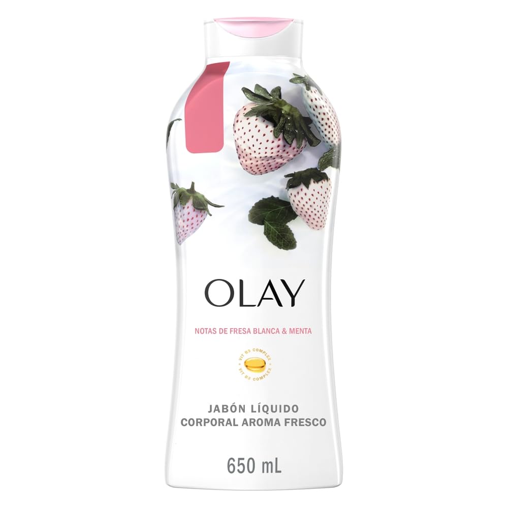 Olay Fresh Outlast Cooling White Strawberry and Mint Body Wash, 22 Fluid Ounce