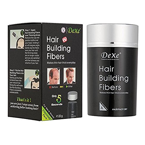 Dexe Classic Necessity Easy to Use Lose Hair Building Fibres 22g, Black