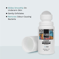 FURR 4% AHA BHA Underarm Roll On with Kojic Acid | 40ml | Aqua Fresh Fragrance | Helps Reduce Pigmentation, Prevents Body Odour & Brightens Skin | Dermatologically Tested | Antiperspirant