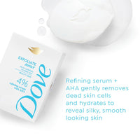 Dove Exfoliate Away Serum Beauty Bar | 4% Refining Serum + AHA | Micro-polishes for silkier skin | Paraben & SLS free | 375g (125g x 3)