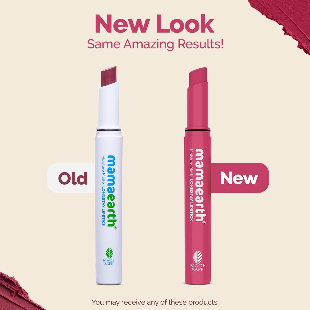 Mamaearth Moisture Matte Longstay Lipstick With Avocado Oil & Vitamin E For 12 Hour Long Stay-03 Candyfloss Pink - 2 G