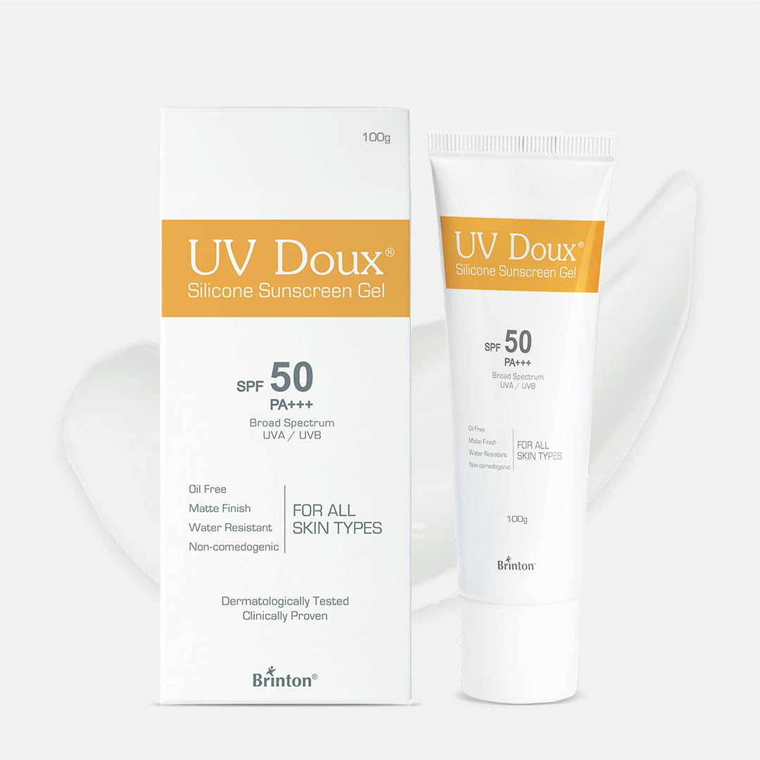 Brinton Healthcare UvDoux Face & Body Sunscreen gel with SPF 50 PA+++ in Matte Finish and Oil Free Formula| Water Resistant Sunscreen| Protection against UVA/UVB Rays (100 GM)