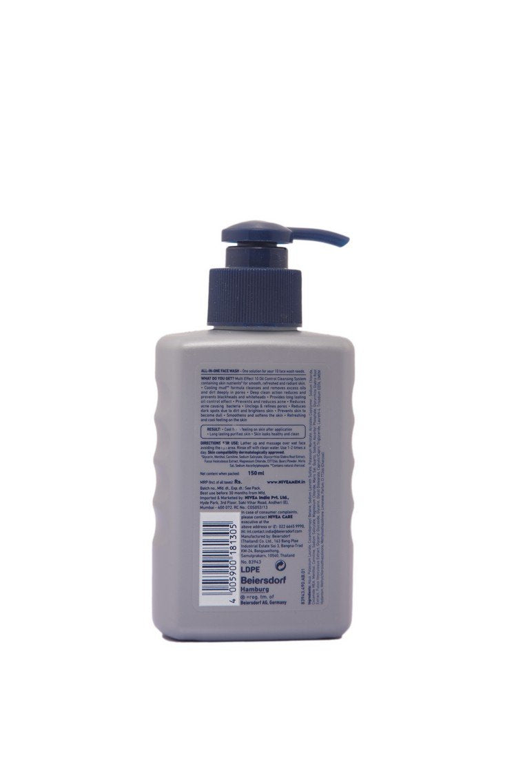 NIVEA Men Face Wash, Oil Control, 10x Vitamin C, 150ml And NIVEA Men Shower Gel, Active Clean Body Wash, Men, 250ml