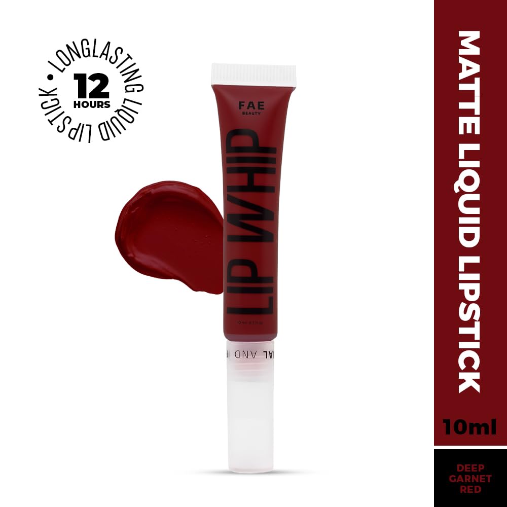FAE Beauty Lip Whip 12Hr Comfortable Matte Liquid Lipstick (10Ml) | Long Wear | Non Drying | Soft Mousse Smudgeproof Formula | Vegan | Enriched With Vitamin E And Cherry Coffee - Revenge