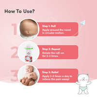 Mylo Baby Tummy Roll On (40ml) | Made Safe Certified | with Hing & Saunf | Relieves Gas & Colic | Reduces Acid Reflux