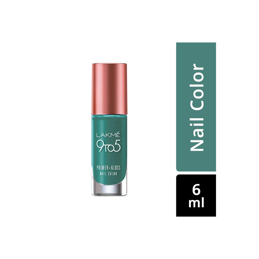 LAKMÉ Lk9-5 P+Gnaillushlavender 6Ml & 9 To 5 Primer + Glossy Finish Nail Colour, Lime Treat, 6 Ml & 9 To 5 Primer + Glossy Finish Nail Colour, Teal Deal, 6 Ml