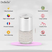 DeBelle Gel Nail Polish Porcelain Isabela (Porcelain Beige Nail Paint)|Non UV - Gel Finish |Chip Resistant | Seaweed Enriched Formula| Long Lasting|Cruelty and Toxic Free| 8ml