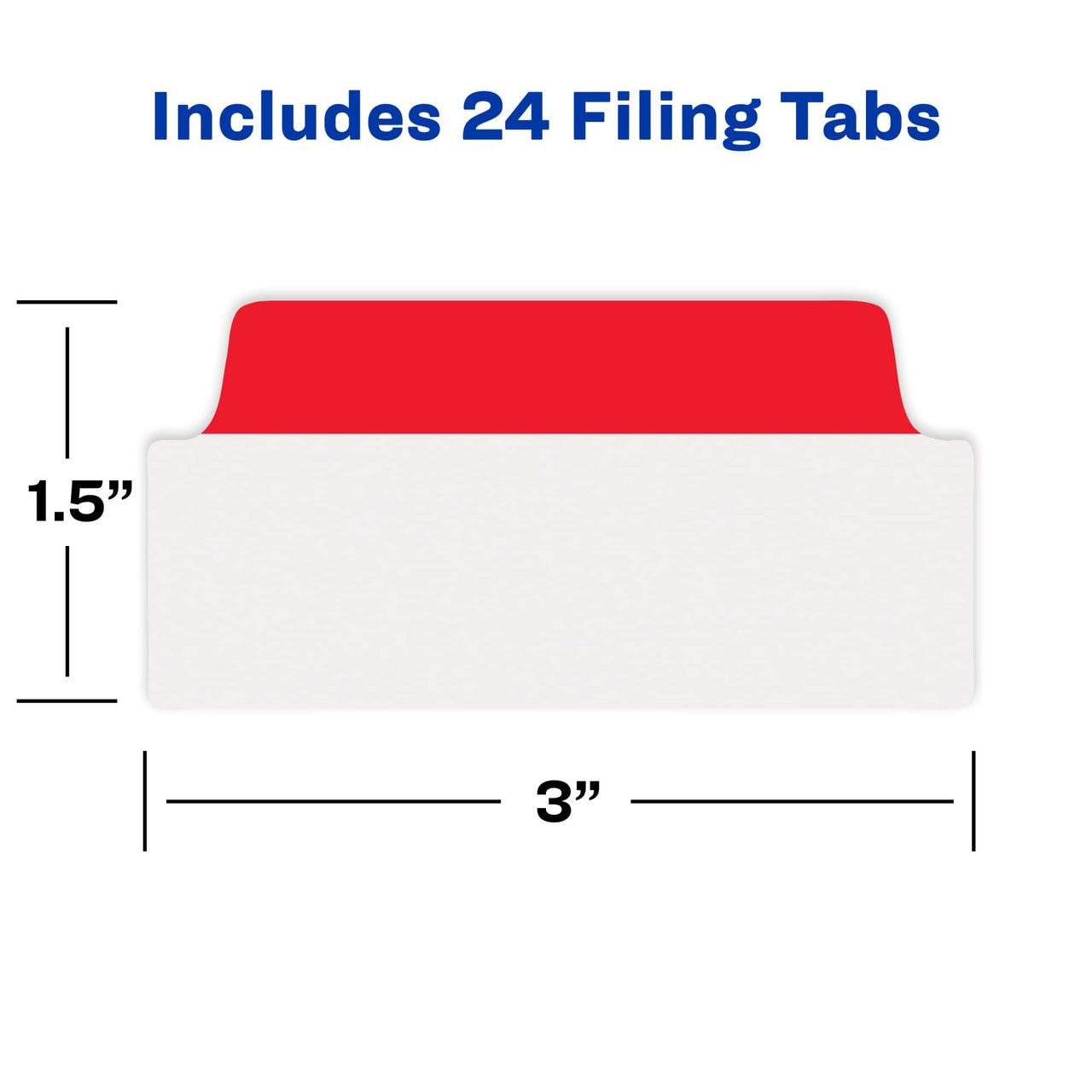 Avery Filing Ultra Tabs, 3" x 1.5", 2-Side Writable, Red/Blue/Green, 24 Repositionable File Tabs (74775) 1 pack Assorted