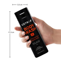 Ustraa Body Wash- Activated Charcoal 250 ml set of 2 - Deep Skin Detox with Activated Charcoal, Moisturization of Aloe Vera, Cleansing & Intense Foaming without Sulphates