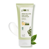 Plum Green Tea & Zinc Super-Matte Gel Sunscreen SPF 50 PA ++++ | Formulated for Oily, Combination and Acne Prone Skin | Protects & Controls Oil | Lightweight, No White Cast & Non-Sticky | Vegan | 50 g