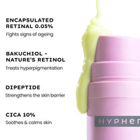Hyphen 0.05% Retinal Reset Serum | 30% More Effective than Retinol Serum | Anti Ageing Reduces Fine Lines & Wrinkles Night Face Serum For Beginners | Serum for Women | Boosts Collagen & Brightens Skin- 30 ml