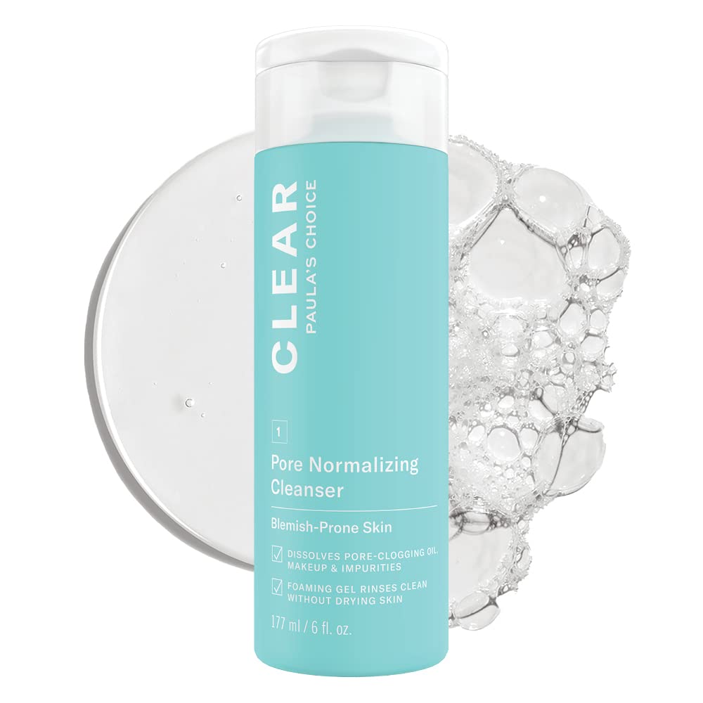 Paula's Choice CLEAR Pore Normalizing Cleanser, Salicylic Acid Acne Face Wash, Redness & Blackheads, 177 ml