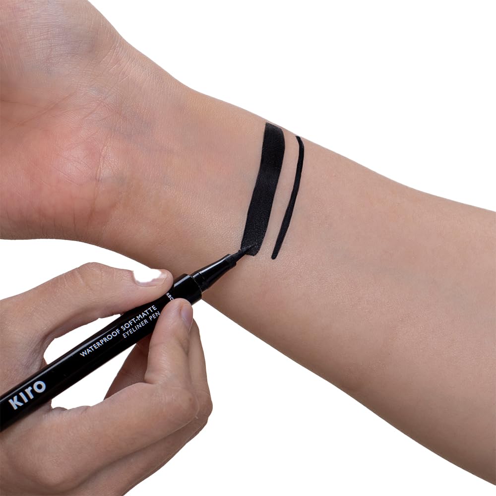 Kiro Waterproof Soft-Matte Eyeliner Pen, Carbon Black, 1.1 ml, Smudgeproof Eye liner, Matte Pen Eyeliner, Vegan, No Parabens, Liquid Eye Pen, 24 Hour Stay On, Non Toxic Liner for Eye