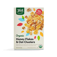 365 Cereal Honey Flakes And Oat Clusters Organic, 12 Ounce