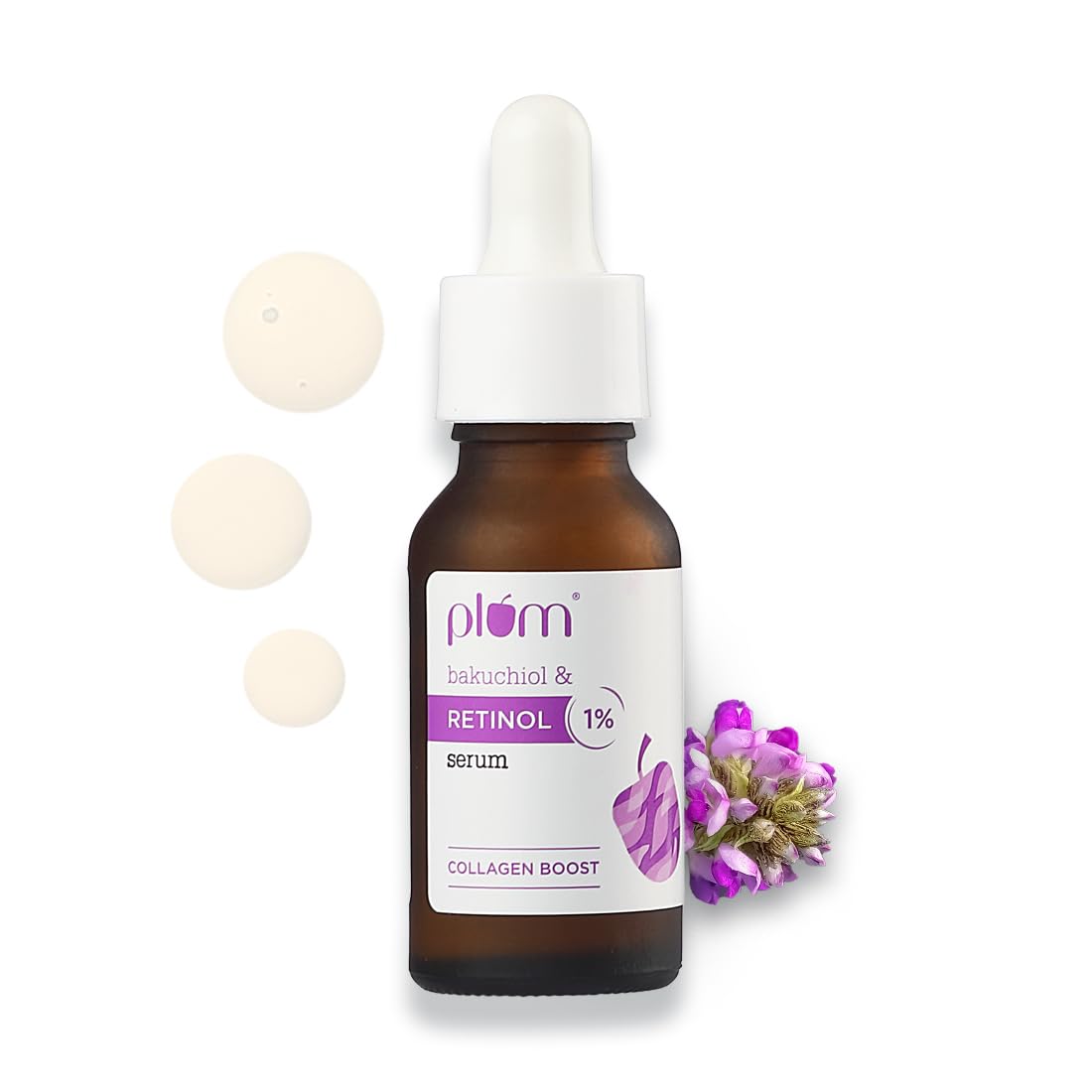 Plum 1% Retinol Anti Aging Night Face Serum with Bakuchiol | Boosts Collagen, Reduces Fine Lines & Wrinkles | Retinol Serum for Face | for Women & Men | Beginner-Friendly | Suits All Skin Types | 20ml