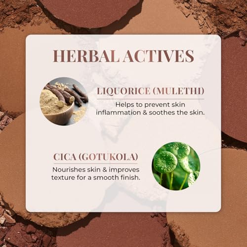 Just Herbs Nourishing Pressed Bronzer Liquorice + Cica for Face Makeup 3.5g (Nutmeg, 3.5)