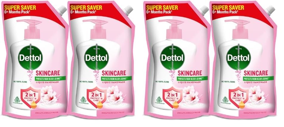 Dettol Liquid Handwash Refill – Skincare Hand Wash- 675ml (Pack fo 2) | pH Balanced | 10x Better Germ Protection (Pack of 2)