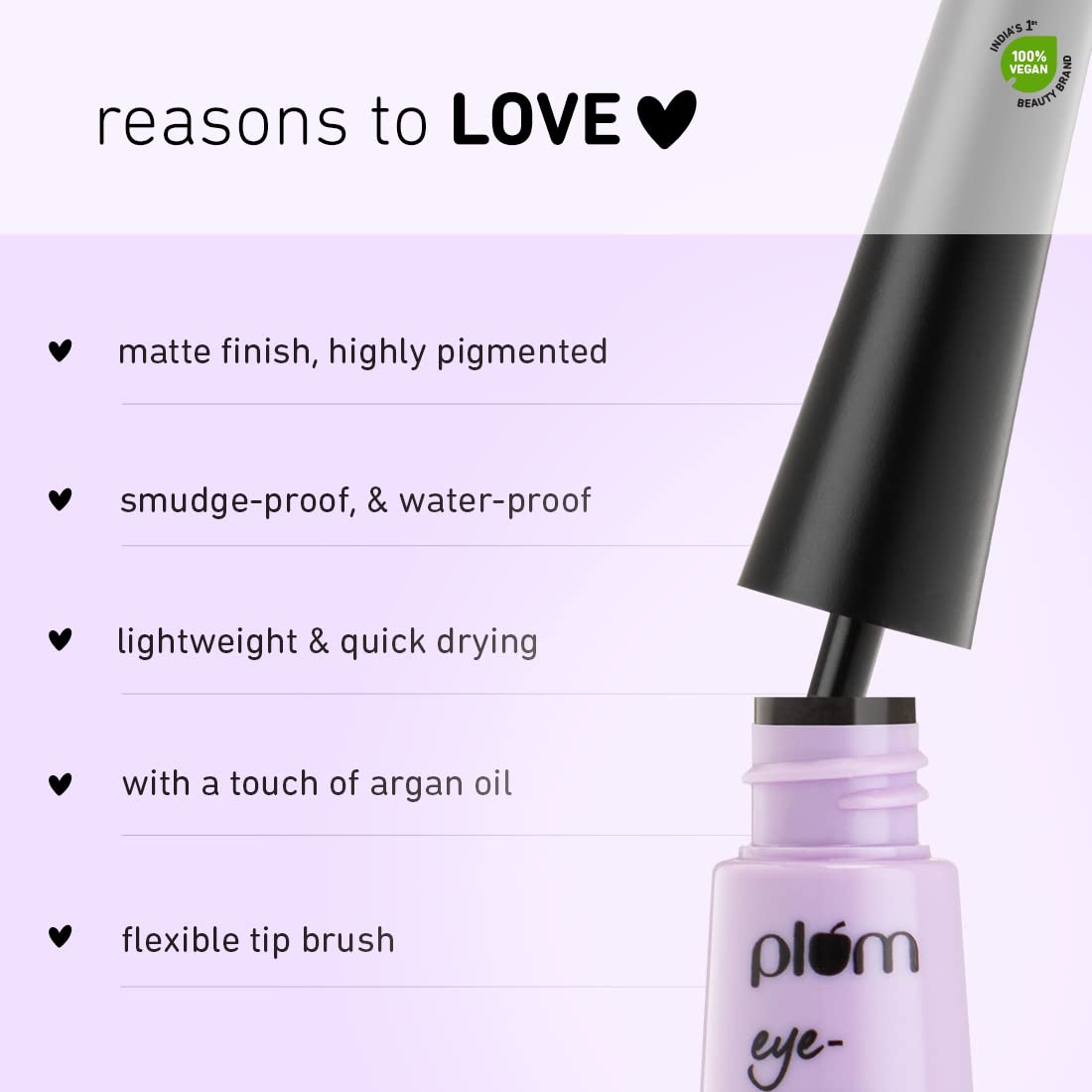 Plum Love At First Sight Trio | Eye-Swear-By Kohl Kajal - Deep Black + Eye-Swear-By Matte Liner 01 Black + Matterrific Lipstick 125 Go Rouge | 100% Vegan & Cruelty Free