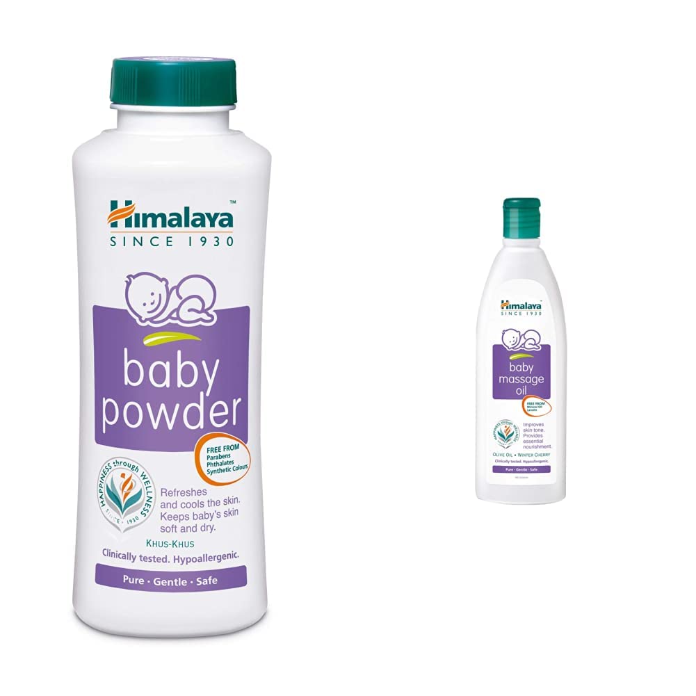 Himalaya Baby Powder (400g) & Himalaya Baby Massage Oil (200ml)