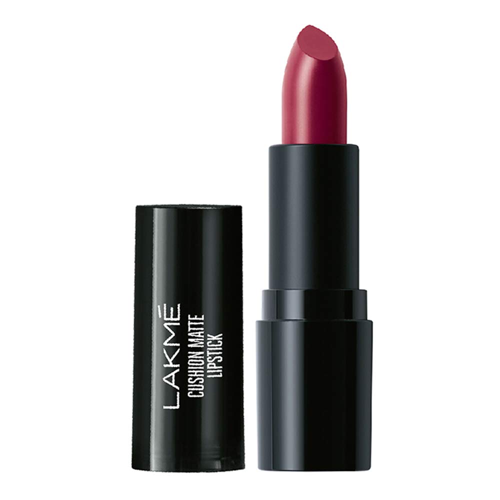 Lakmé Cushion Matte Lipstick, Burgundy Bloom, 4.5 g & Cushion Matte Lipstick, Plum Obsession, 4.5 g