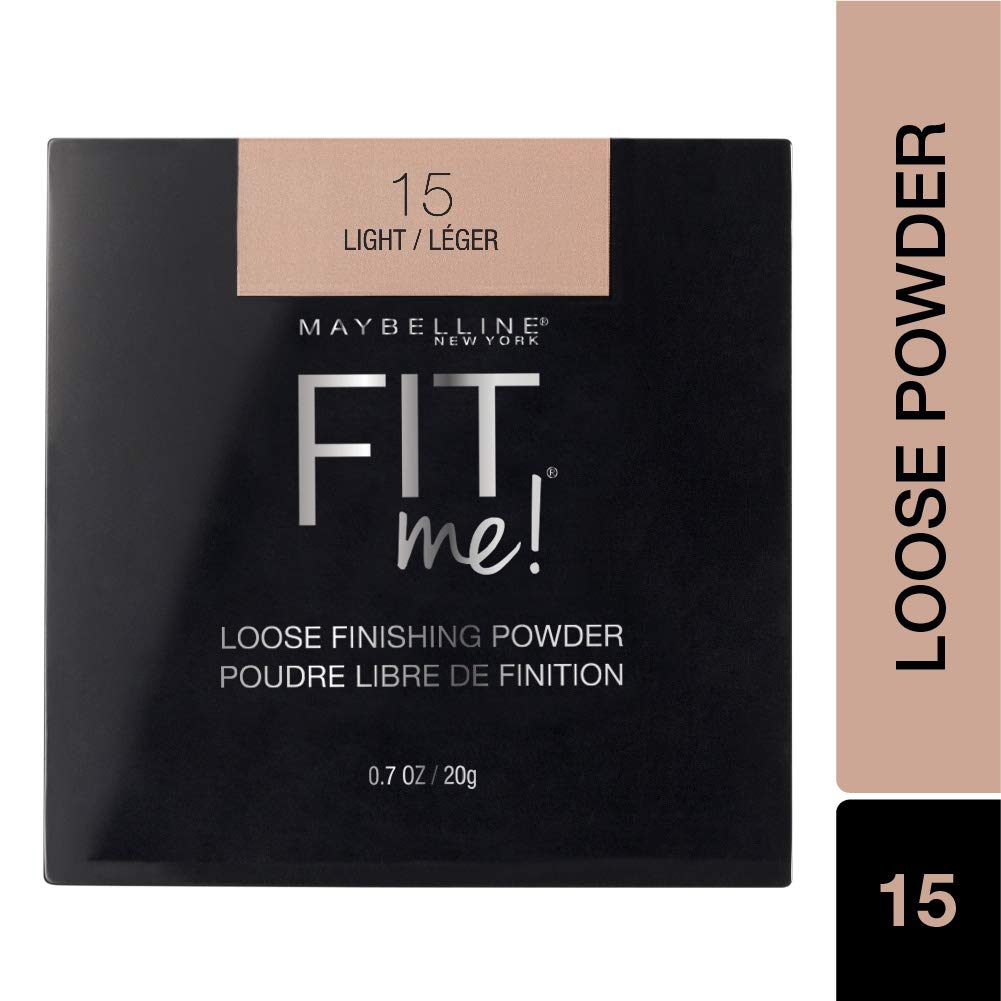Maybelline New York Face Studio Master Chrome Metallic Highlighter, Molten Gold, 6.7G & New York Fit Me Loose Finishing Powder, 15 Light, 20G