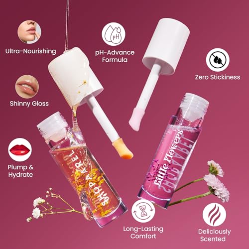 Shopaarel Little Flower Lip Gloss, Lip Gloss, Infused with Real Flower Seed Oil and Fruit Oils, Floral Fragrance, Glossy finish, Long-Lasting, Non-Sticky, Fuller & Plump Lips-8 Gm, Candy Baby