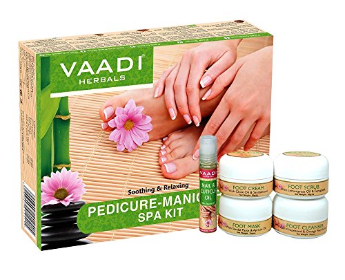 Vaadi Herbals Soothing And Refreshing Pedicure Manicure Spa Kit, 135g and Vaadi Herbals Foot Cream, Clove And Sandal Oil, 150G