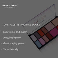 Seven Seas Ultra Smooth Eyeshadow Palette Pigmented Colors | Long Wearing And Easily Blendable Eye Makeup Palette | Multicolor - 30Gm | Shimmery & Glitter Finish (Skin)