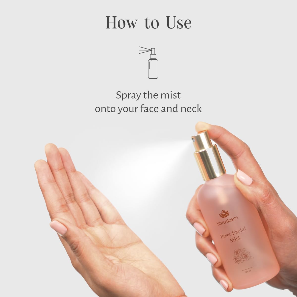 Shankara Rose Facial Mist With The Goodness Of Rose For hydration and cooling - 100 ml