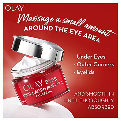 olay eye cream | Reduces Dark Circle, Wrinkles and Puffiness | With Peptides and Niacinamide | Normal, Oily, Dry & Combination Skin l Paraben & Sulphate free | 15ml (Collagen Peptide 24)