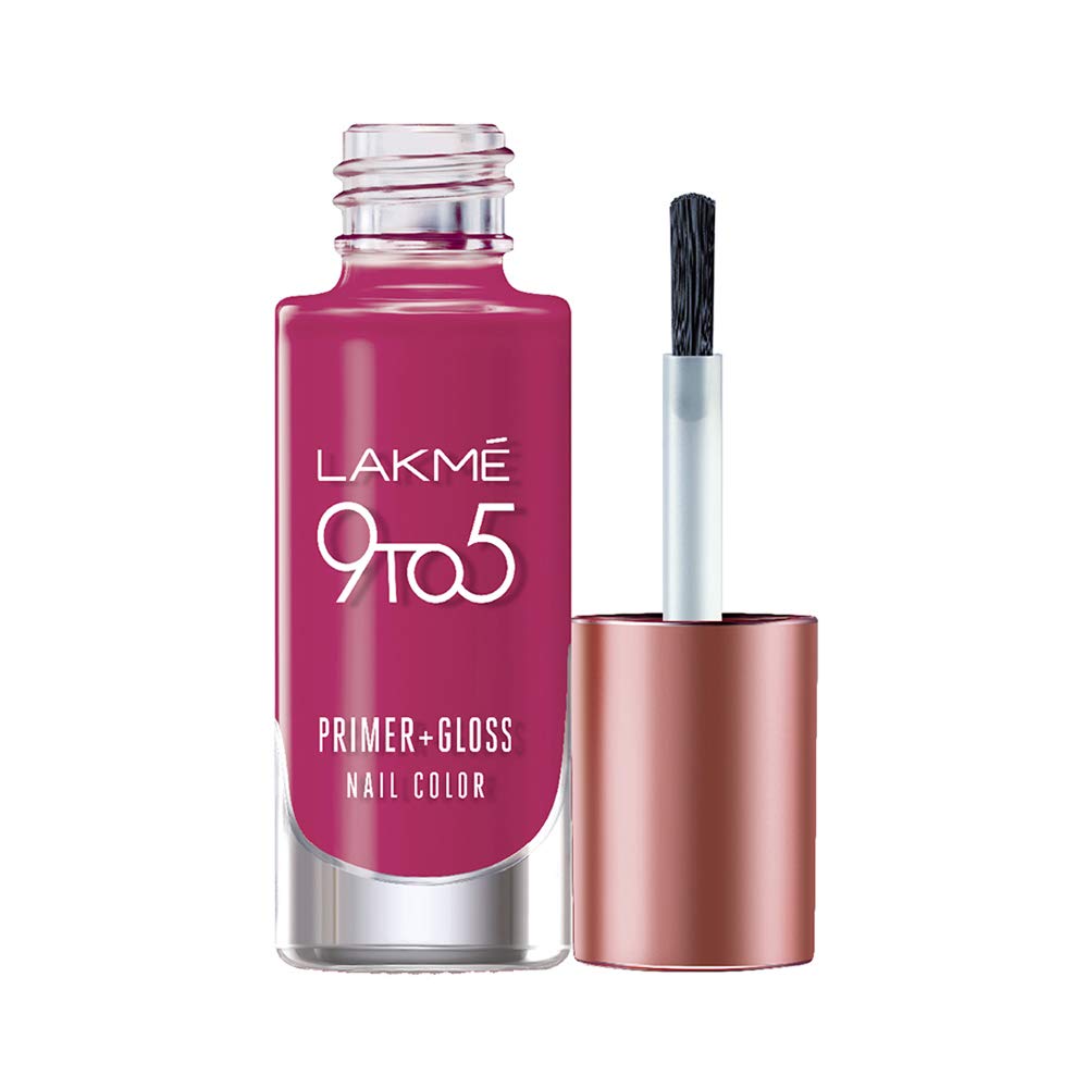 Lakmé 9To5 Primer + Glossy Finish Nail Colour & 9 To 5 Primer + Glossy Finish Nail Colour Combo, 6Ml