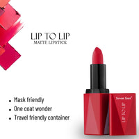 Seven Seas Lip To Lip Matte Full Coverage Long Lasting Lipstick | Smooth Application |Transferproof & Smudge Proof | Highly Pigemented Lipstick for Women (Crown Of Thorns-I)