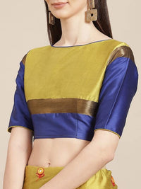 arriva fab Women Cotton Silk With Blouse Piece Saree (Riva405_ Red_ Free Size) (Yellow)