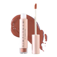 SIMPLYNAM Satin Soft Lip Crème - Almond Pink | 1 Swipe Full Coverage | Hydrating, Creamy Matte Finish | 16 Hour Stay | Transfer-Proof & Smudge-Proof | Infused with Peptides & Squalane | Vegan