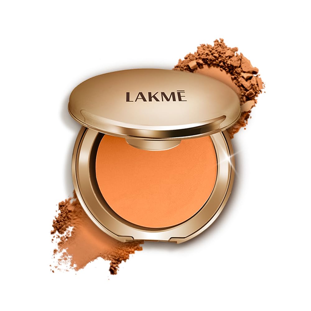 Lakmé 9 to 5 Flawless Matte Complexion Compact Powder, Almond, Absorbs Oil, Conceals & Gives Radiant Skin - All Day Matte Finish Face Makeup, 8 g