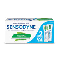 Sensodyne Toothpaste Fresh Mint, Sensitive tooth paste for daily sensitivity protection, 2 x 125gm Duo Pack