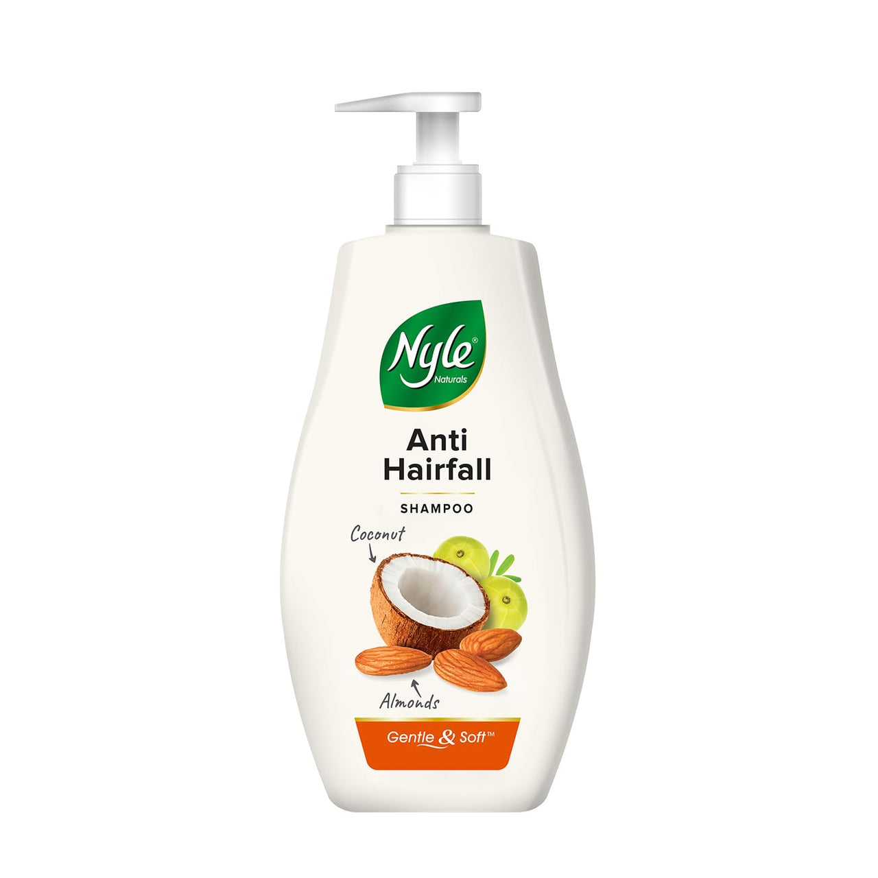 Nyle Naturals Anti-Hairfall Shampoo | For Hairfall Control | With Coconut Milk, Badam and Amla |Gentle & Soft Shampoo For Men & Women |800ml