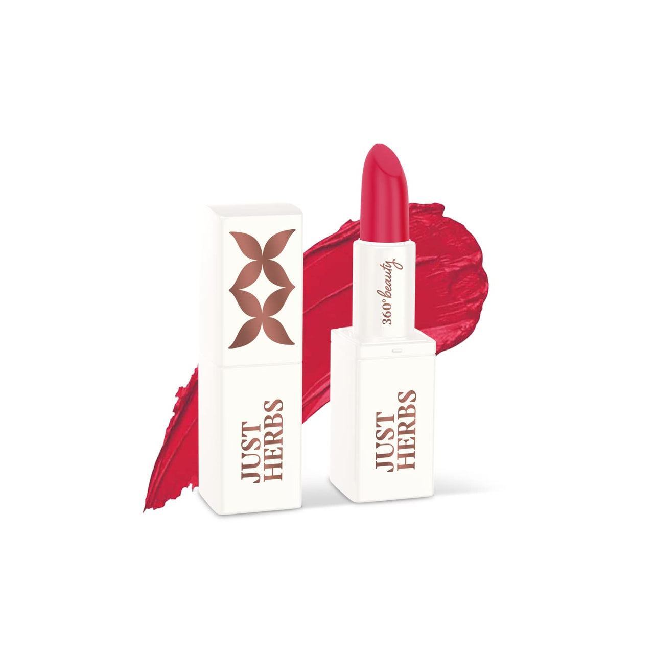 Just Herbs Ayurvedic Creamy Matte Lipstick For Moisturized Lips - Parabens & Chemical Free 01 Pink (Half - Size) 1.8gm
