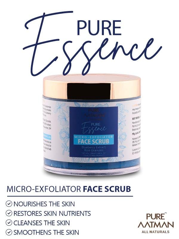 Pure aatman Rice exfolliator face scrub Cleanses Pores Remove Dead Skin Cells Makes Skin Supple & Firm 100gm