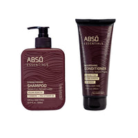 ABSO ESSENTIALS Combo Pack of Strengthening Shampoo and Nourishing Conditioner for Lustrous, Frizz-Free, Deep cleansing, Provides Strength, Soft and Smooth Hair (Shampoo -300ml+ Conditioner-200ml)