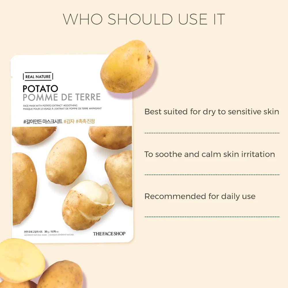 The Face Shop Real Nature Daily Glow Sheet Mask for Glowing Skin & Hydration | Facial Mask with Serum | Korean Sheet Mask For Unisex (Pack of 10) (Assorted)