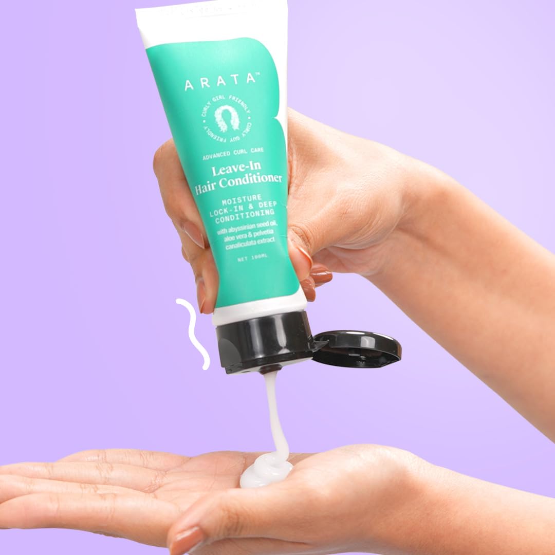 Arata Curl Leave-In Conditioner Bundle For Dry, Frizzy, Wavy, Curly Hair | Light Weight | Enhances Natural Curl Texture | No Sulphate,Paraben,Silicone | Pack Of 2-100Ml Each, 2 Count