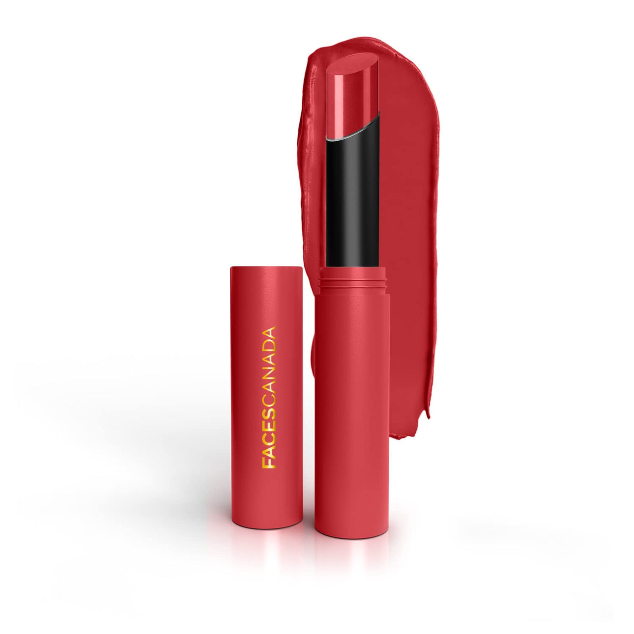 FACESCANADA Long Stay 3-in-1 Matte Lipstick - Raging Red 10, 2g | 8HR Longstay | Transfer Proof | Moisturizing | Chamomile & Shea Butter | Primer-Infused | Lightweight | Intense Color Payoff