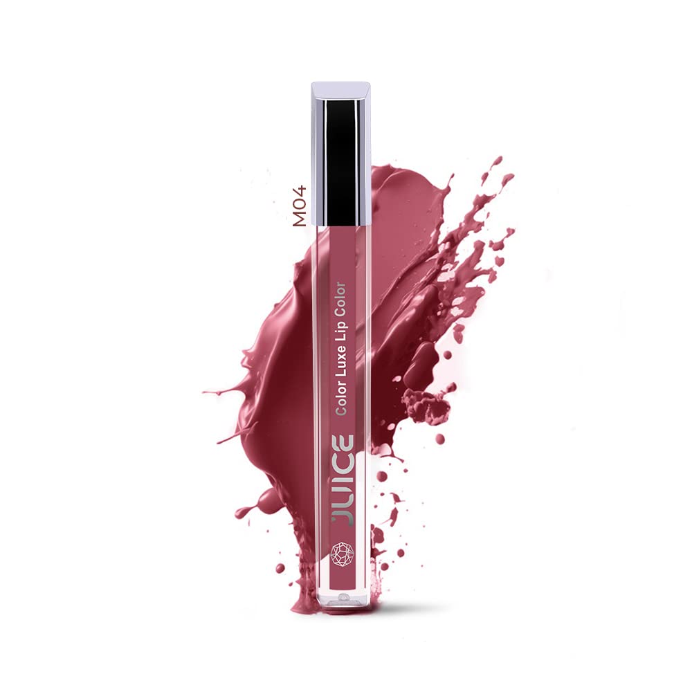 JUICE Matte Lipstick with Goodness of Bio Retinol, Moisturising lock technology, SPF 15 Waterproof & Long Lasting Bling Pink M04